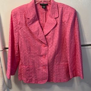Goodclothes Raspberry Pink Eyelet Blazer Cotton/Poly Size 16 sku 14
